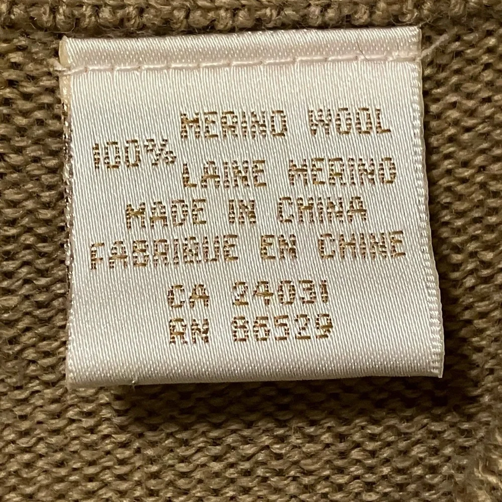 Viyella Merino Wool Tan V-Neck Sweater